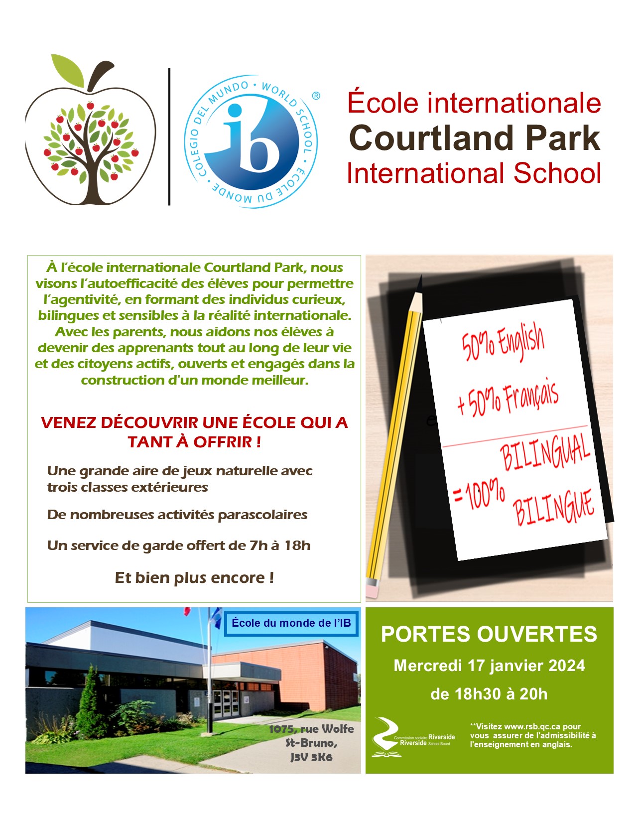 Portes Riverside Portes ouvertes à l'école internationale Courtland Park - Commission ...